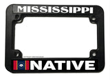 Mississippi Native Flag Motorcycle License Plate Frame