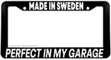 Made In Sweden Swedish Humor Racing Drifting Black License Plate Frame - OwnTheAvenue