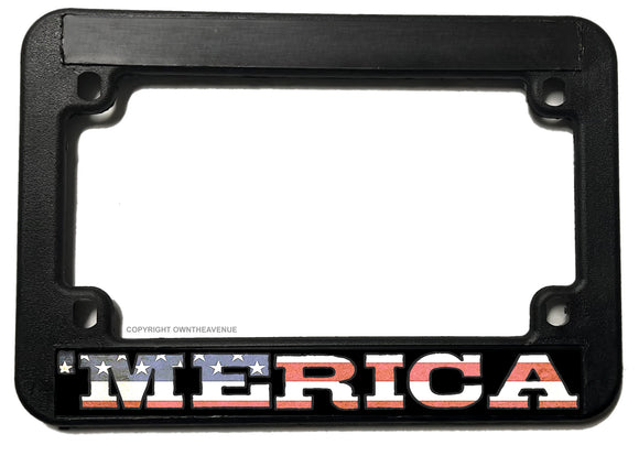 'Merica Vintage Style USA American Flag Motorcycle License Plate Frame - OwnTheAvenue