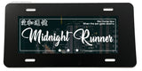 Midnight Runner JDM Racing Drifting Kanji Japanese Box Art License Plate Cover
