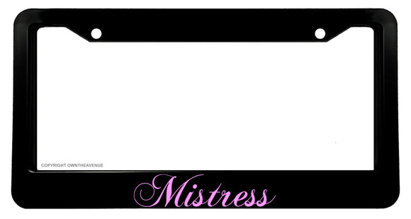 Mistress JDM Cute Drift Race Drag Funny License Plate Frame V01