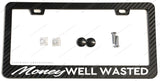 Money Well Wasted JDM Drift Race Humor Carbon Fiber License Plate Frame - OwnTheAvenue