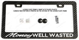 Money Well Wasted JDM Drift Race Humor Carbon Fiber License Plate Frame - OwnTheAvenue