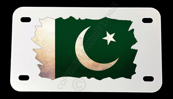 Pakistan Pakistani Vintage Style Flag Motorcycle Metal License Plate - OwnTheAvenue