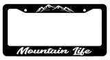 Mountain Life License Plate Frame Hiking Mountain Biking Outdoors Woods Camping