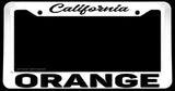 Orange California White License Plate Frame - OwnTheAvenue