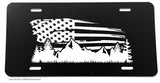 Mountain Range Flag Landscape Scene Hiking Camping License Plate - OwnTheAvenue