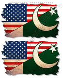 2Pcs Pakistan USA American Vintage Style Distressed Flags Sticker Decals 3.25" - OwnTheAvenue