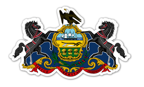 Pennsylvania Coat of Arms Vinyl Sticker Decal 4