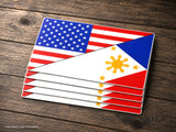 x5 USA American Philippines World Flag Country Vinyl Sticker Decal 3.75"