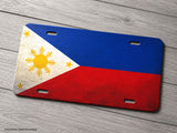 Philippines Flag Rustic Style Auto Car Truck SUV Metal License Plate