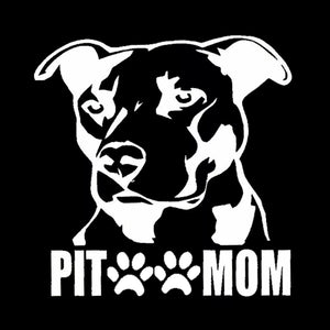 Pit Mom Decal Sticker Car Window Bumper Wall I Love My Rescue Dog 4" Inches