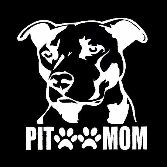Pit Mom Decal Sticker Car Window Bumper Wall I Love My Rescue Dog 4
