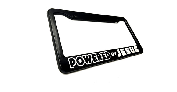 Powered By Jesus  License Plate Frame Cover - Christian - OwnTheAvenue
