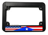 USA American Puerto Rico World Country Flag Motorcycle License Plate Frame - OwnTheAvenue