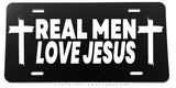 Real Men Love Jesus Humor Christian Auto Metal License Plate - OwnTheAvenue