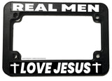 Real Men Love Jesus Christian Humor Motorcycle License Plate Frame - OwnTheAvenue