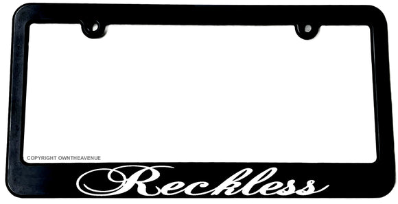 Reckless JDM Drifting Off Road Truck Lifted Humor License Plate Frame - OwnTheAvenue