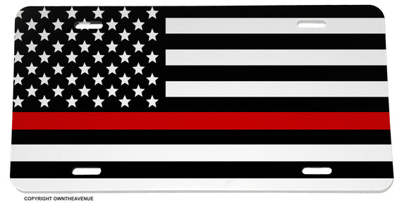 Support Firefighters Red Color Flag License Plate Cover Model-3827 - OwnTheAvenue