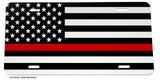 Support Firefighters Red Color Flag License Plate Cover Model-3827 - OwnTheAvenue