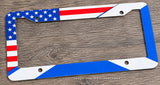 Scotland Scottish USA American Flag Auto Metal License Plate Frame