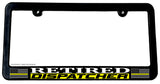 Retired Support Dispatchers Yellow Colored Line Flag License Plate Frame - OwnTheAvenue