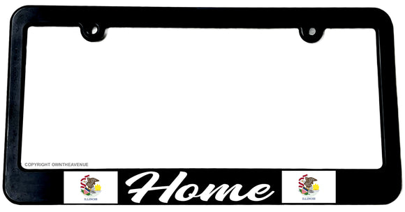 Home Illinois Flag Car Truck Auto License Plate Frame - OwnTheAvenue