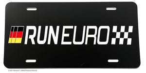 Run Euro German Flag Stripe Racing Drifting Auto License Plate