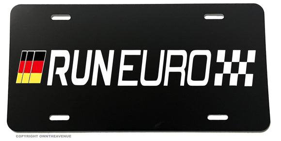 Run Euro German Flag Stripe Racing Drifting Auto License Plate