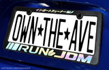 Run JDM Kanji Japan Rising Sun Racing Holographic Oil Slick License Plate Frame - OwnTheAvenue