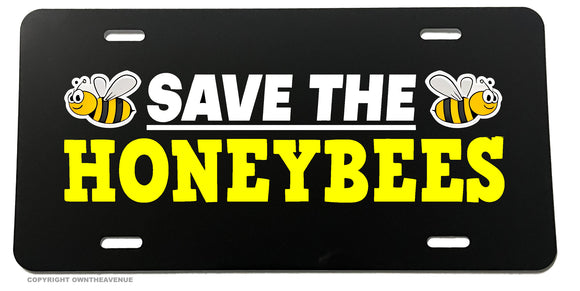 Save The Honeybees Environmentalist Funny Nature License Plate Cover - OwnTheAvenue