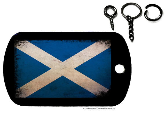 Scotland Scottish Vintage Style Grunge Rustic Keychain Necklace Tag - OwnTheAvenue