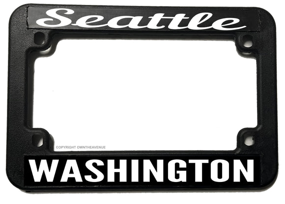 Seattle Washington Motorcycle License Plate Frame - OwnTheAvenue