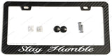 Stay Humble JDM Racing Drifting Carbon Fiber License Plate Frame - OwnTheAvenue