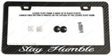 Stay Humble JDM Racing Drifting Carbon Fiber License Plate Frame - OwnTheAvenue
