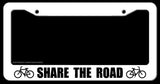 Share The Road Safety Cycling Bicycle Mountain White License Plate Frame - OwnTheAvenue