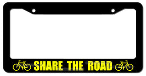 Share The Road Safety Cycling Bicycle Mountain License Plate Frame - OwnTheAvenue