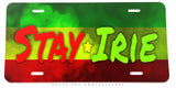 Stay Irie Rasta Rastafarian Jamaica Jamaican License Plate Cover - OwnTheAvenue
