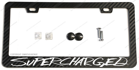 Supercharged Carbon Fiber License Plate Frame - OwnTheAvenue
