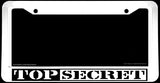 Top Secret White License Plate Frame Funny Joke Sports Racing Car - OwnTheAvenue