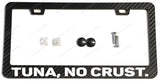 Tuna No Crust JDM Racing Drifting Carbon Fiber License Plate Frame - OwnTheAvenue