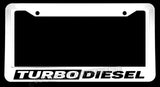 Turbo Diesel Import Truck Lift Off Road 4x4 V02 White License Plate Frame - OwnTheAvenue