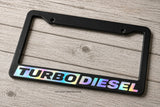 Turbo Diesel Truck Lifted Racing Drifting Holographic License Plate Frame
