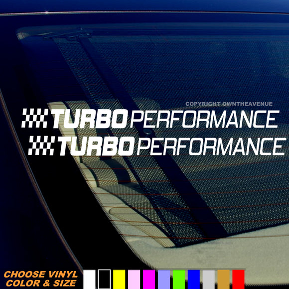 x2 Turbo Performance Racing Drifting Vinyl Sticker Decals - OwnTheAvenue