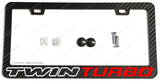 Twin Turbo JDM Racing Drifting Carbon Fiber License Plate Frame - OwnTheAvenue