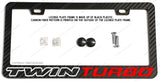 Twin Turbo JDM Racing Drifting Carbon Fiber License Plate Frame - OwnTheAvenue