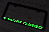 Twin Turbo Racing Drifting JDM Glow In The Dark License Plate Frame