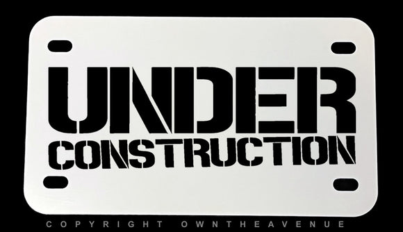 Under Construction Humor Funny Dirt Bike Motorcycle Metal License Plate