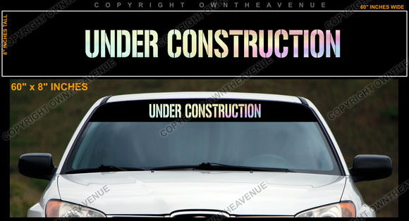 Under Construction Off Road JDM Sun Visor Strip Windshield Banner Sticker Decal - OwnTheAvenue