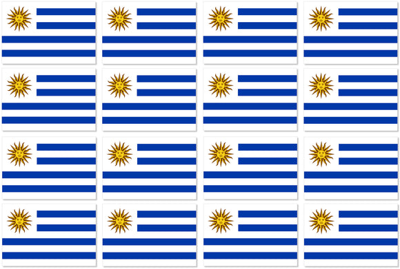 12Pcs Uruguay World Country Flags Vinyl Sticker Decals - 2